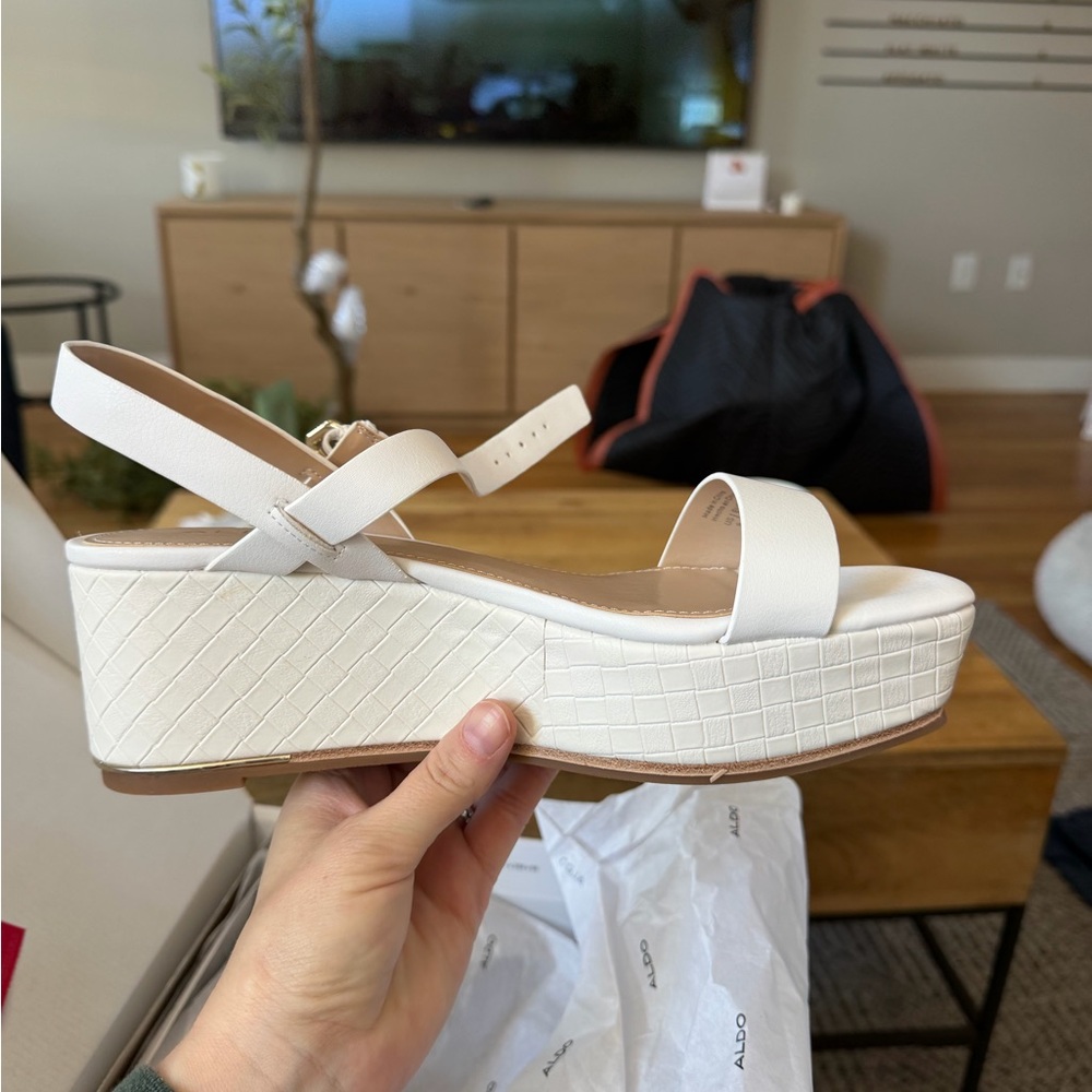 Aldo Cream Platform Sandals